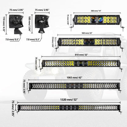 5D-PRO Series Spot Beam Off Road Led Light Bar