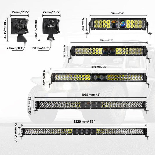 5D-PRO Series Spot Beam Off Road Led Light Bar