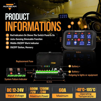 Single Series 6/8 Gang Switch Panel (Accessory Controller)