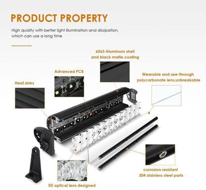 5D Series 50 Inch Curved Combo Beam Double Row LED Light Bar