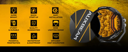 V-ULTRA Series | 5 Inch 172W LED Side Shooter Amber Pod Lights with Amber DRL