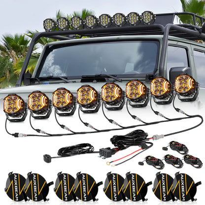V-ULTRA Series | 3 Inch 108W LED Side Shooter White Pod Lights with Amber DRL