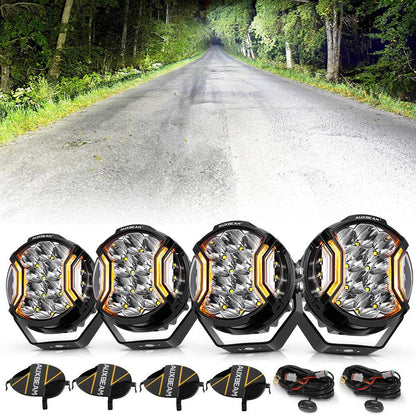 V-ULTRA Series | 5 Inch 172W LED Side Shooter White Pod Lights with Amber DRL