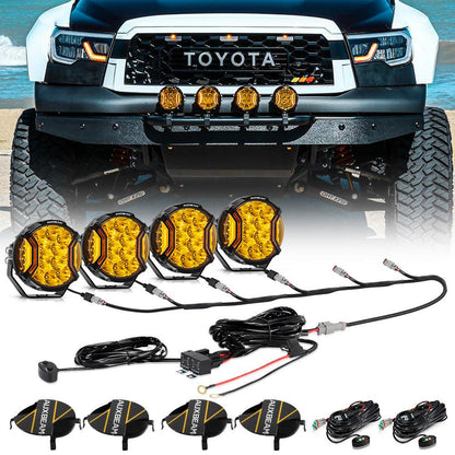 V-ULTRA Series | 5 Inch 172W LED Side Shooter Amber Pod Lights with Amber DRL