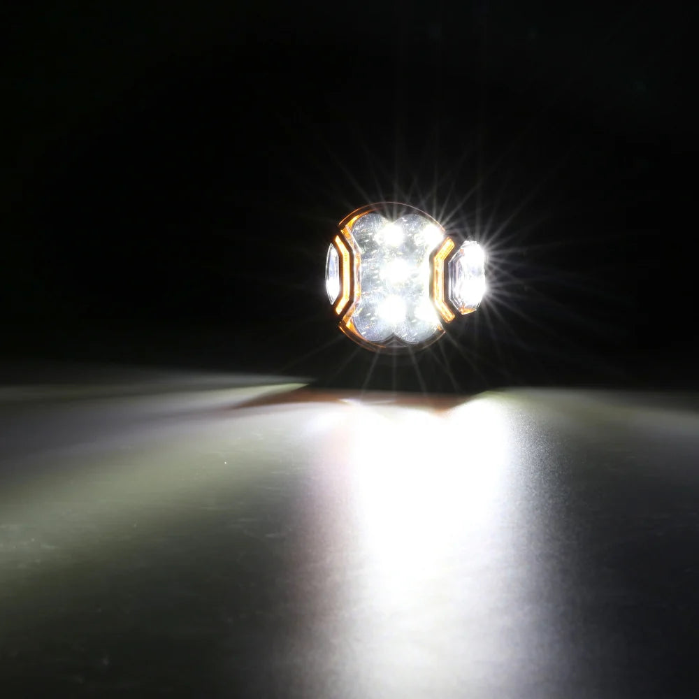 V-ULTRA Series | 3 Inch 108W LED Side Shooter White Pod Lights with Amber DRL